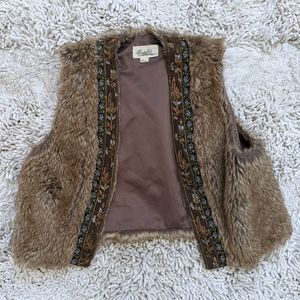 Brown Forever 21 Boutique Faux Fur Vest